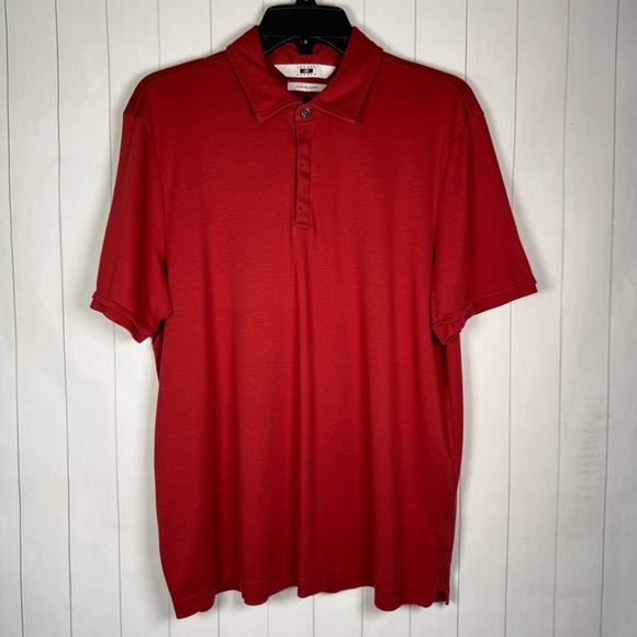 Joseph Abbound Liquid Soft 100% Cotton Red Polo Shirt Business Casual Mens Large - Picture 1 of 9